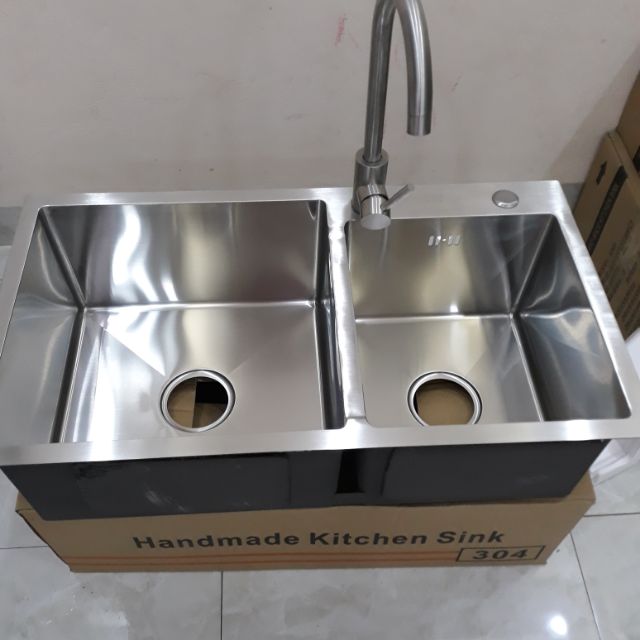 [COMBO] Chậu inox đúc KOREA và vòi nóng lạnh inox 304