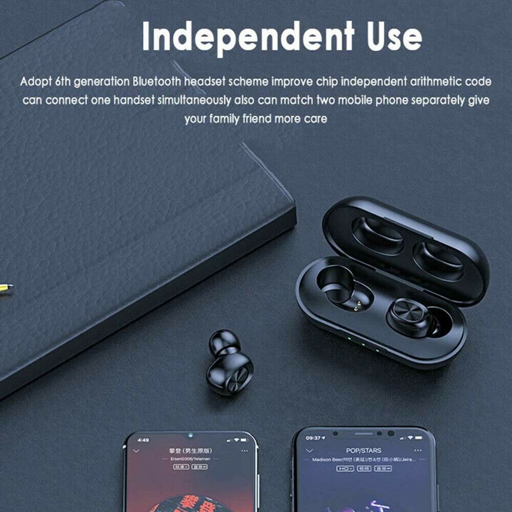 B5 TWS Bluetooth 5.0 Wireless Headset Touch Earbuds Waterproof Stereo Headphone