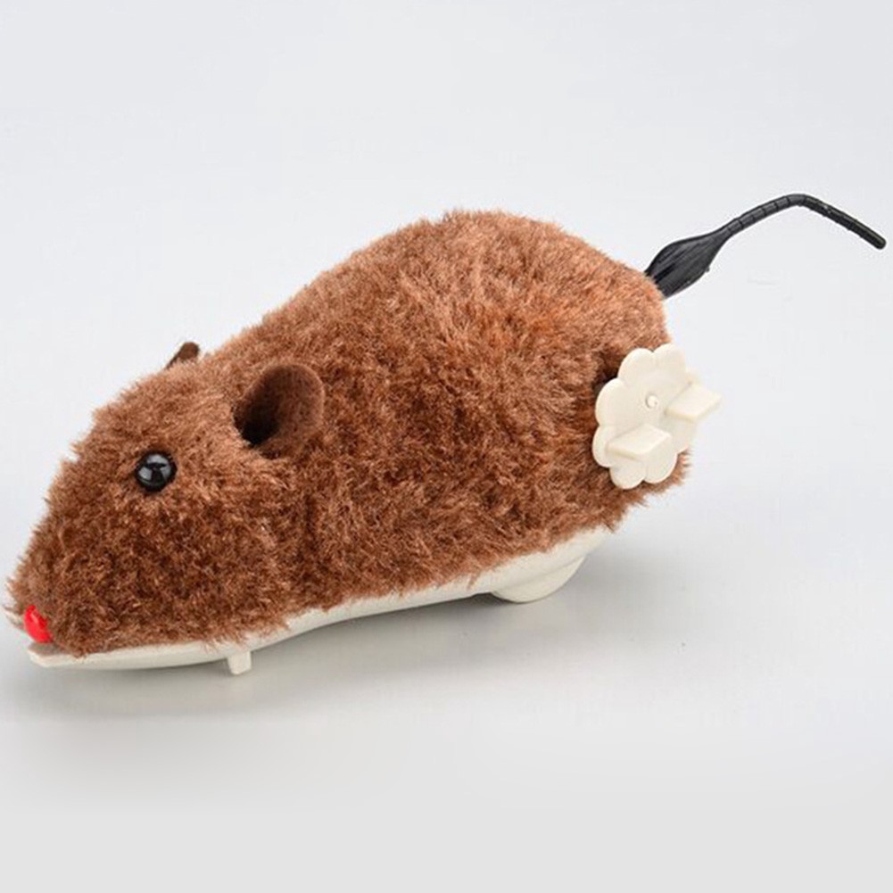 Đồ chơi chuột nhồi bông lên dây cót cho thú cưng