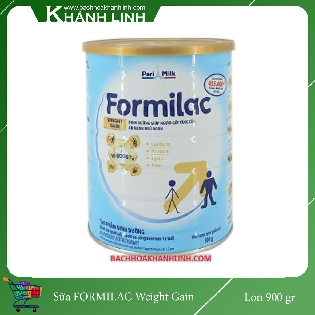 Sữa formilac weight gain lon 900g. Dinh dưỡng giúp người gầy tăng cân