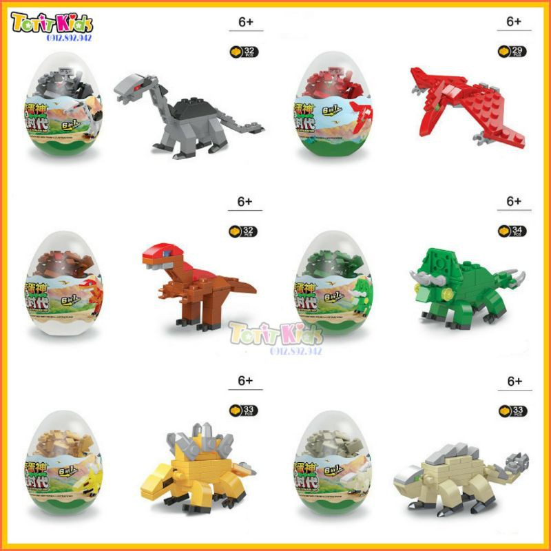 Đồ chơi trứng khủng long, đồ chơi lắp ráp, xếp hình