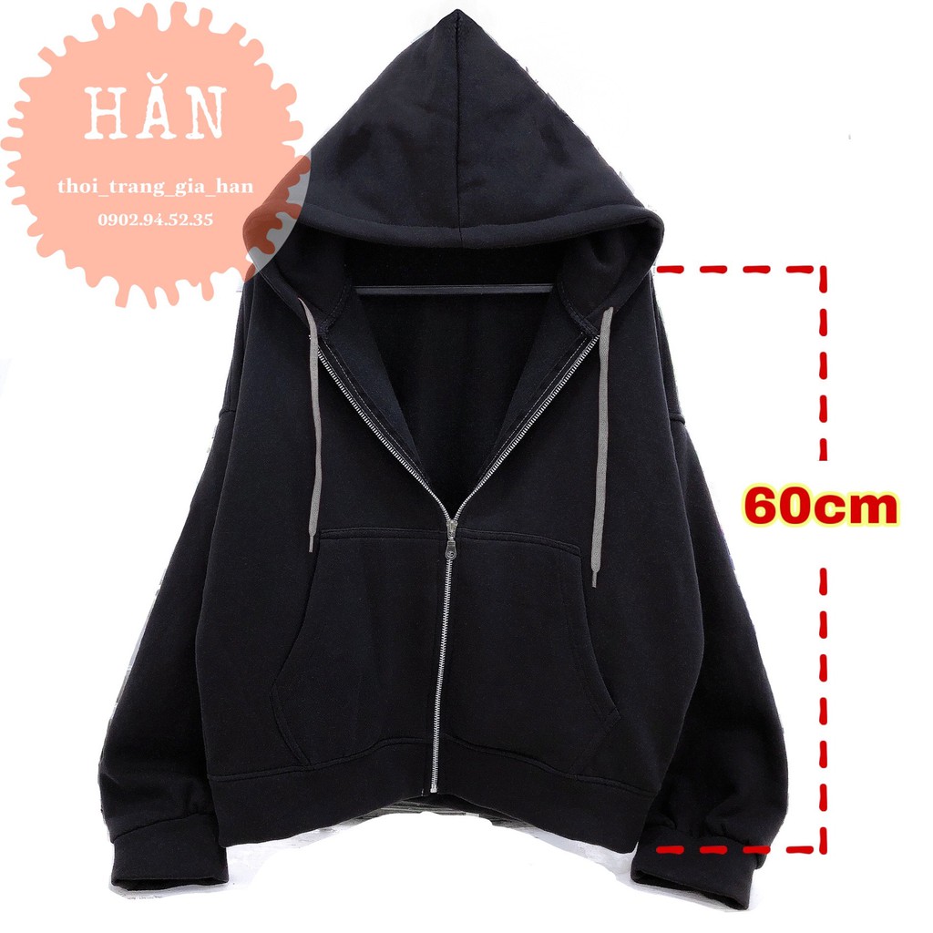 Áo Khoác Nữ Hoodie From Rộng Tay Phồng Vải Dày Dặn