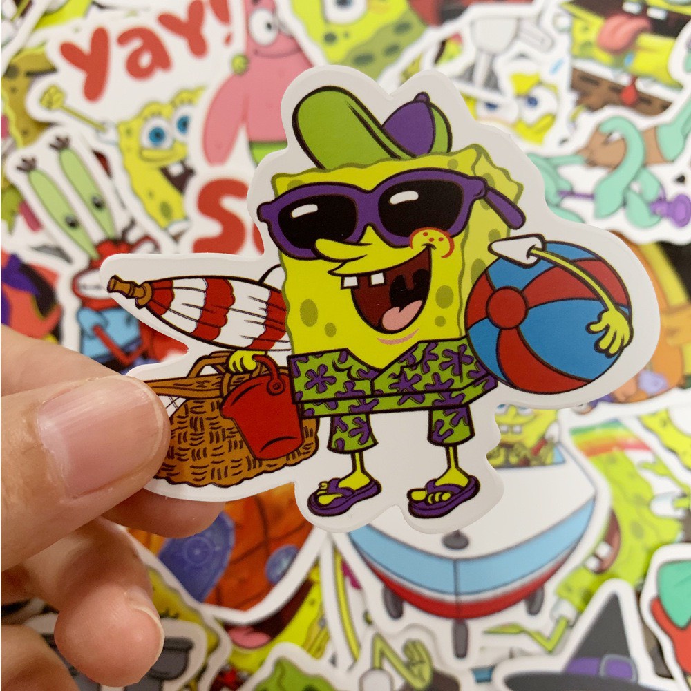 H148 - Sticker Hình Bọt Biển Spongebob - PVC/ Hình dán Chống nước