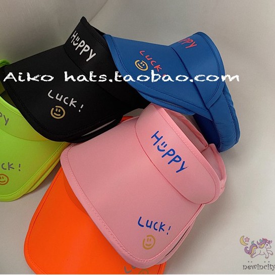 Mũ lưỡi trai che nắng không chóp màu sắc huỳnh quang phong cách mùa hè cho trẻ em