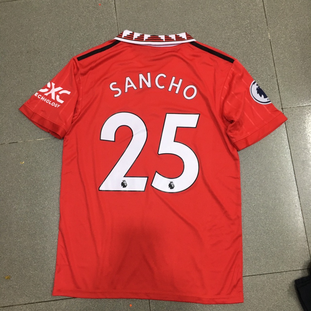 Bộ quần áo đá banh Ngôi sao SANCHO đỏ MU sân nhà 2023-font ngoại hạng