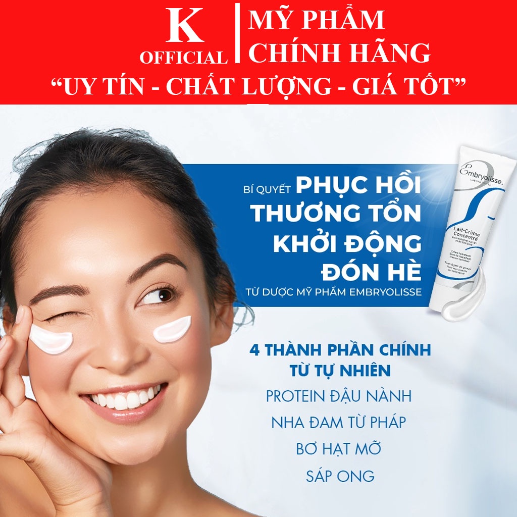 Kem dưỡng Embryolisse hỗ trợ phục hồi da cấp ẩm siêu tốt cho mọi loại da 30ml