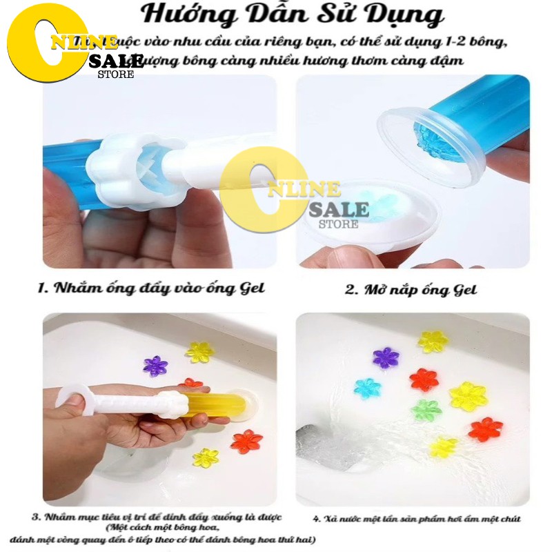 Gel khử mùi bồn cầu diệt khuẩn toilet gel dính bồn cầu dạng thạch hình bông hoa hương thơm dễ chịu