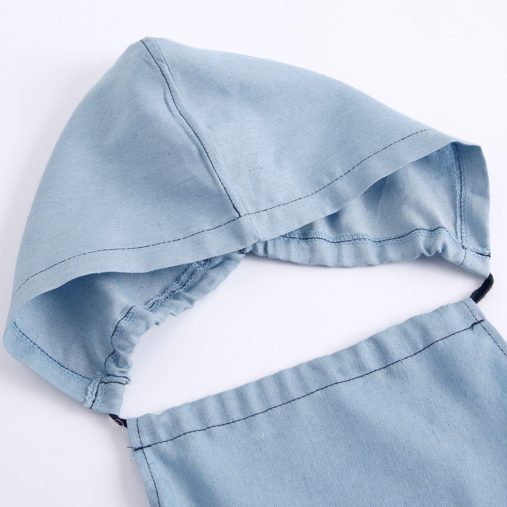 Áo Liền Quần Sanlutoz Denim Màu Xanh Dương Có Mũ Dễ Thương Thời Trang Mùa Hè Cho Bé