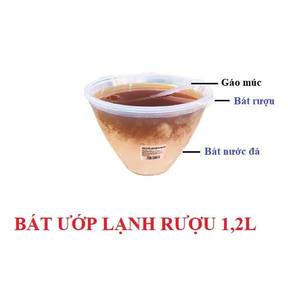 BÁT ƯỚP LẠNH RƯỢU 1.2L KÈM MUỖNG MÚC RƯỢU TIỆN LỢI