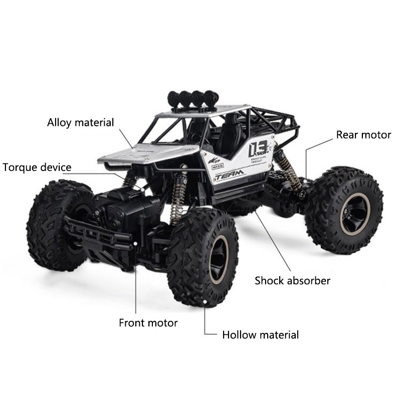 RC ROCK CRAWLER Bộ Xe Leo Núi Điều Khiển Từ Xa 1: 16 4wd 2.4ghz Kèm Phụ Kiện