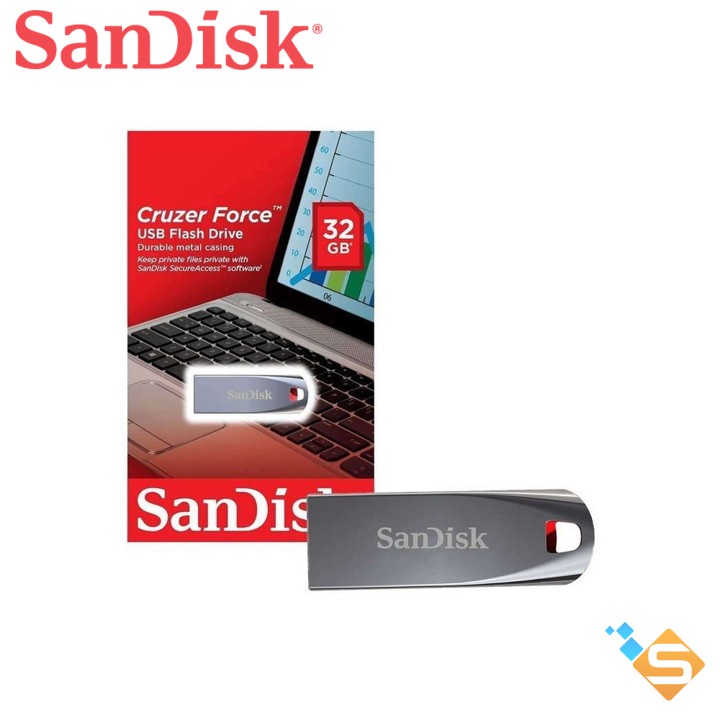 USB 2.0 SanDisk Cruser Force CZ71 64GB 32Gb 16GB - Vỏ Kim Loại - Bảo Hành Chính Hãng 5 Năm