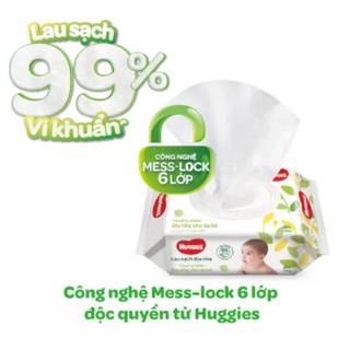Khăn ướt Huggies không mùi (64 miếng/gói)