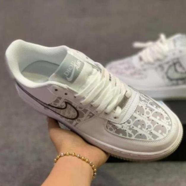 Giày AF1 TRẮNG đế đen xám,kiểu dáng Force 1 thể thao sneaker hot trend,đi học,tập gym,chạy bộ