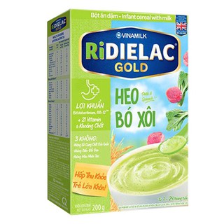 Bột ăn dặm RIDIELAC GOLD hộp giấy 200g