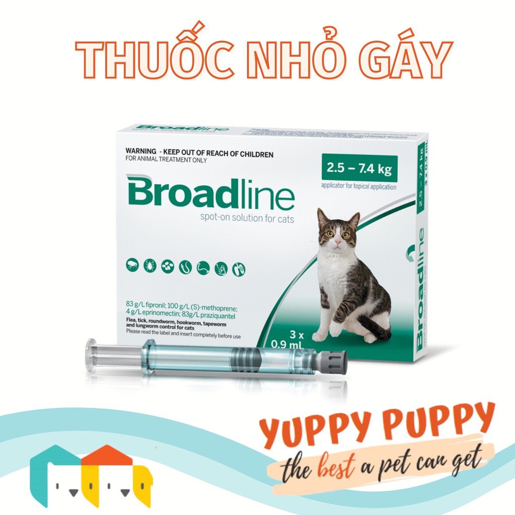 Broadline Thuốc nhỏ gáy cho mèo 2.5-7.5kg phòng trị nội ngoại ký sinh trùng