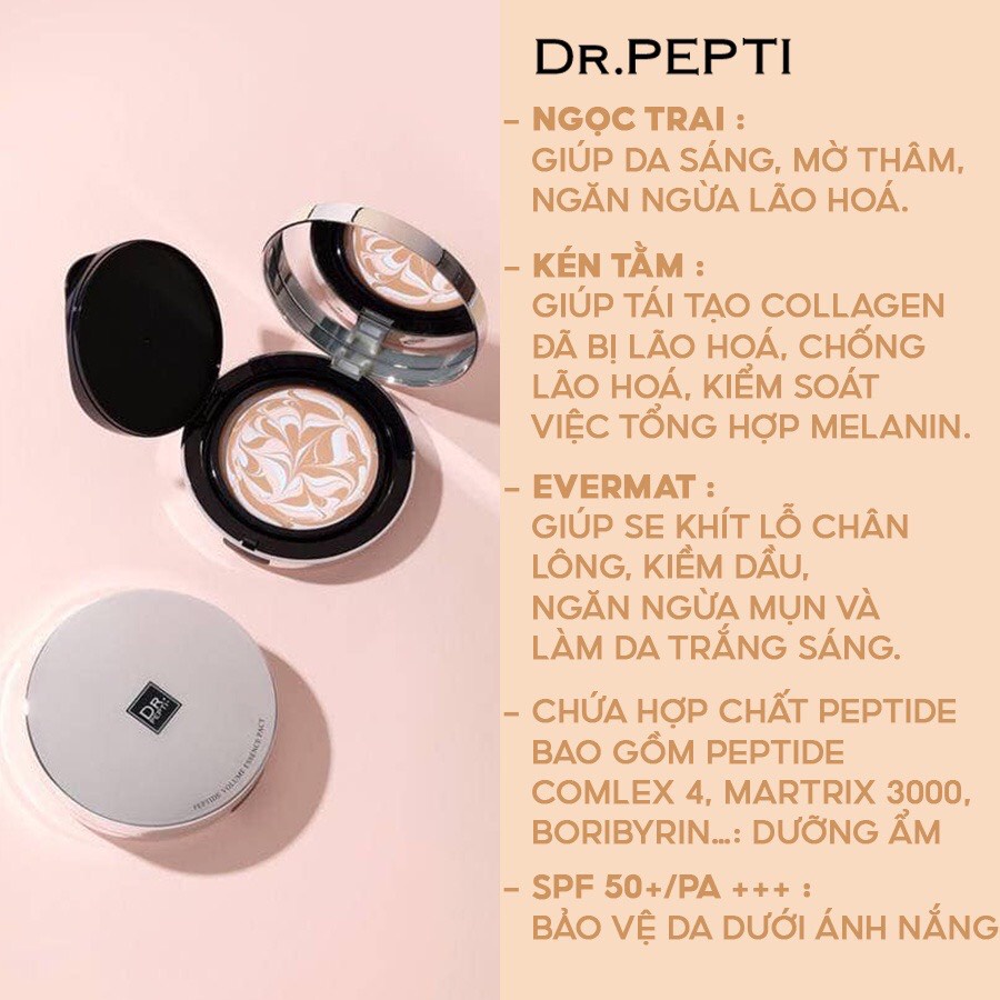 Phấn Tươi Dr. Pepti Chống Nắng, Căng Bóng, Tạo Nền, Kiềm Dầu