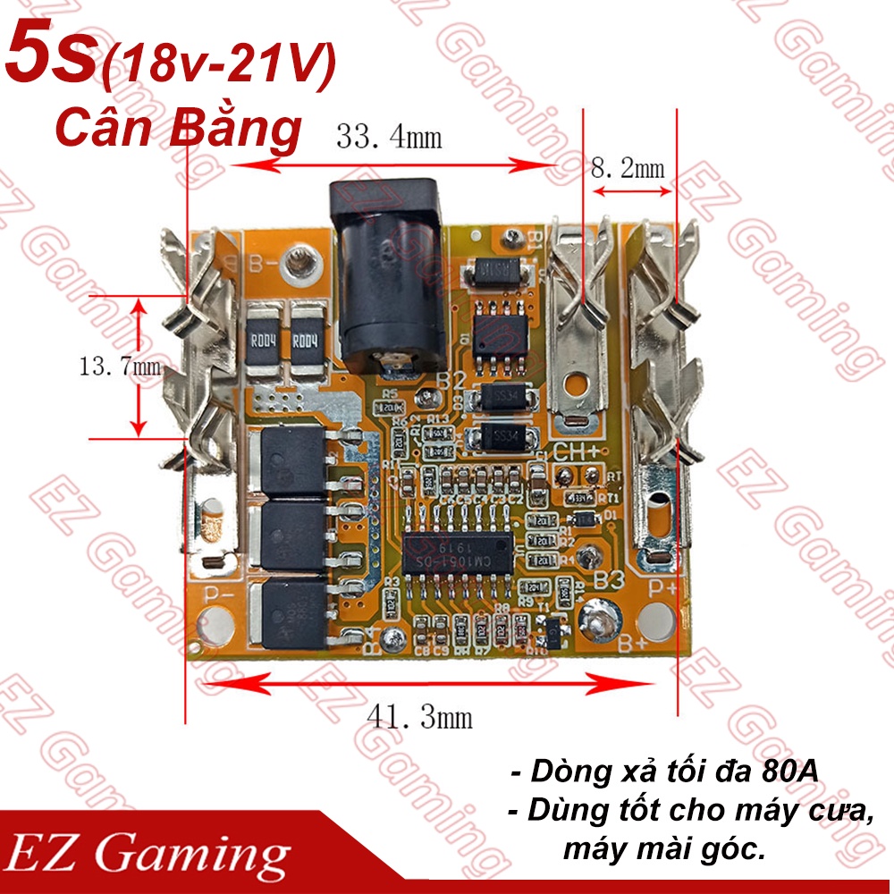 Mạch bảo vệ sạc xả cân bằng công suất cao 18-21v chuẩn chân makita, mạch pin makita, mạch bảo vệ pin makita