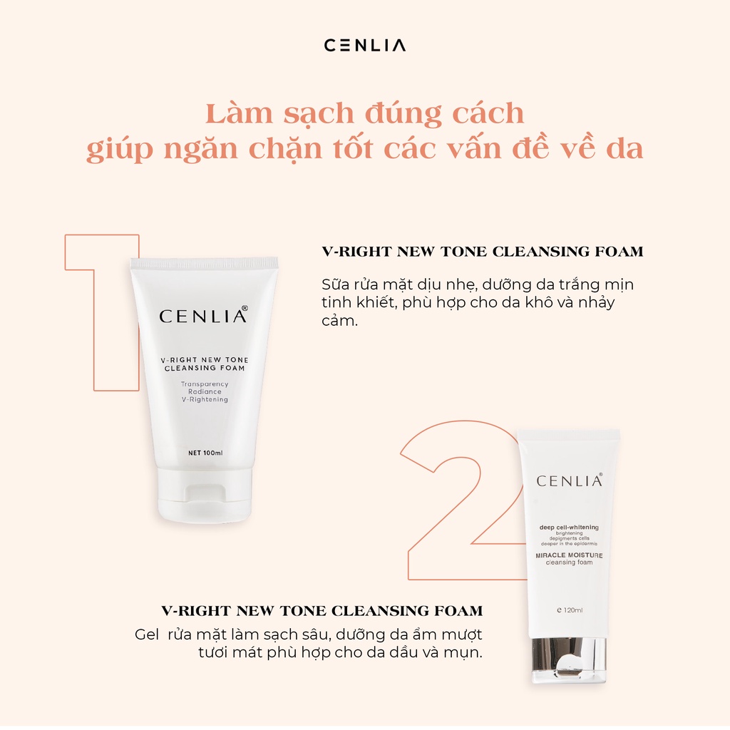 SỮA RỬA MẶT CENLIA ✅[ PHÂN PHỐI CHÍNH HÃNG ] làm sạch dầu nhờn bụi bẩn trên da, giúp làm sáng da, ngăn ngừa mụn