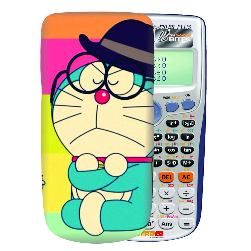 Hình dán máy tính casio doraemon