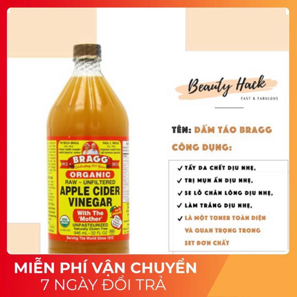 [FREESHIP] Dấm táo Mỹ Organic Bragg có con dấm mẹ 473ml date 11.5.2023 - hàng chính hãng