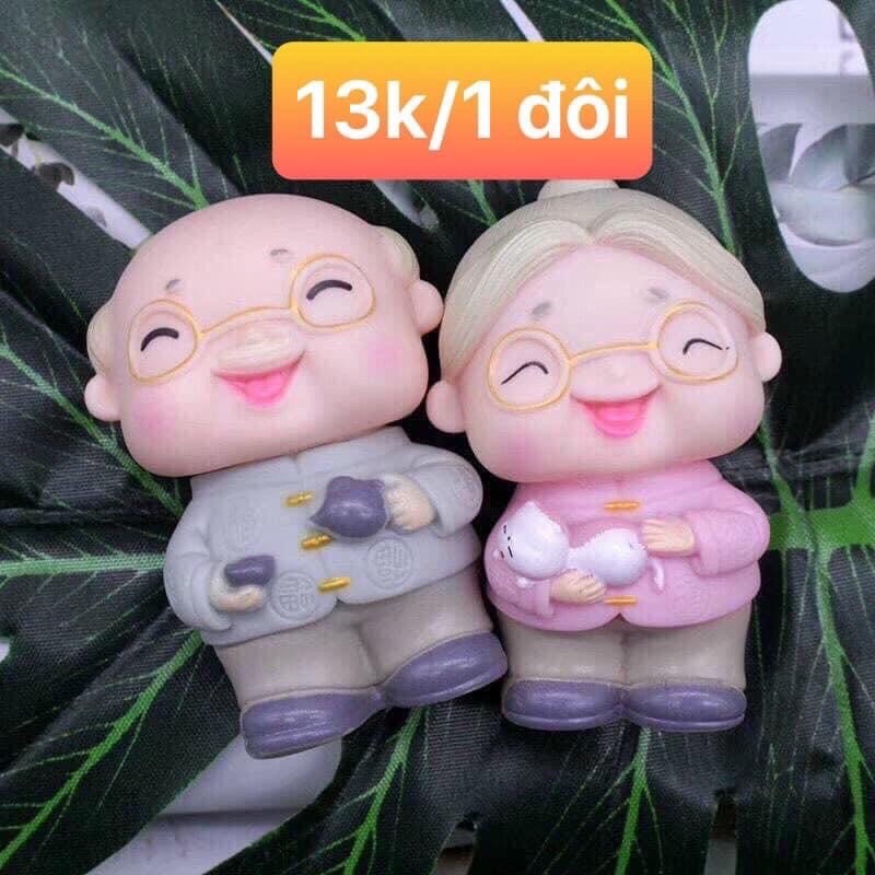 Set ông bà siêu đáng yêu trang trí bánh