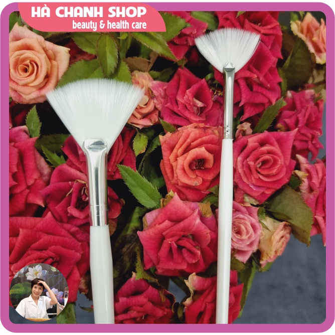 Combo 2 Cọ Peel Cọ Đắp Mặt Nạ Trang Điểm Hình Cánh Quạt Chổi Cán Dài Chổi Mask Phong Cách Hàn Quốc