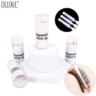 OUSAIL 50 miếng tăm bông dài đầu để nối mi Bông tăm tháo mi Tăm tháo mi dạng