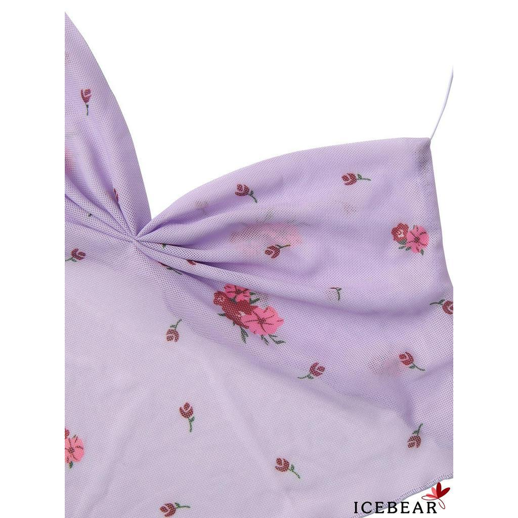 Áo Không Tay Cổ Chữ V Họa Tiết Hoa Quyến Rũ Cho Nữ