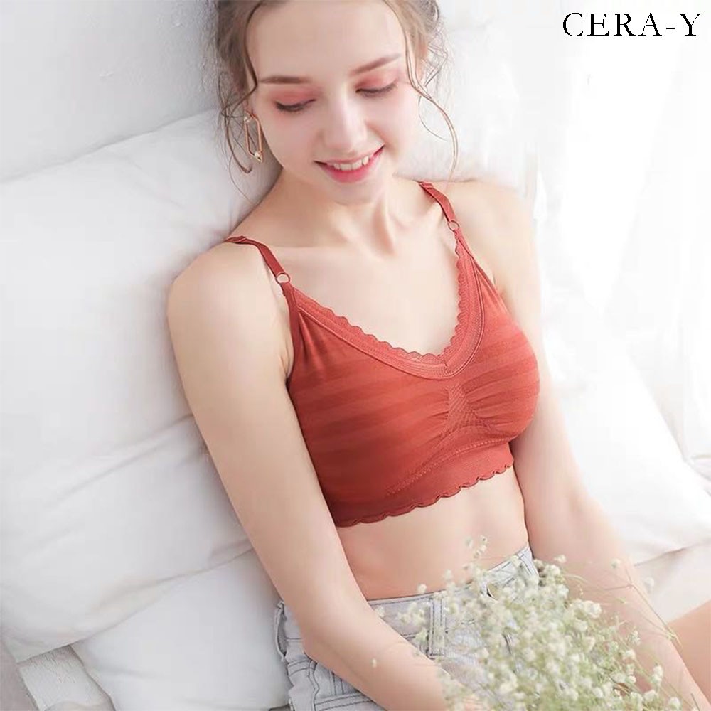 Áo bra hai dây croptop CERA-Y màu đen CRA010