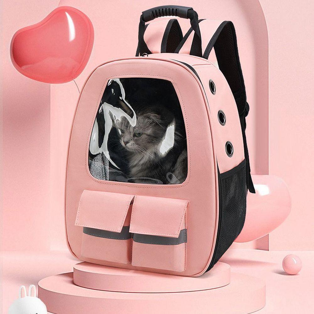 1 Túi Xách Vải Oxford Màu Trơn Thoải Mái Kèm Cửa Sổ Và Túi Đựng Thú Cưng