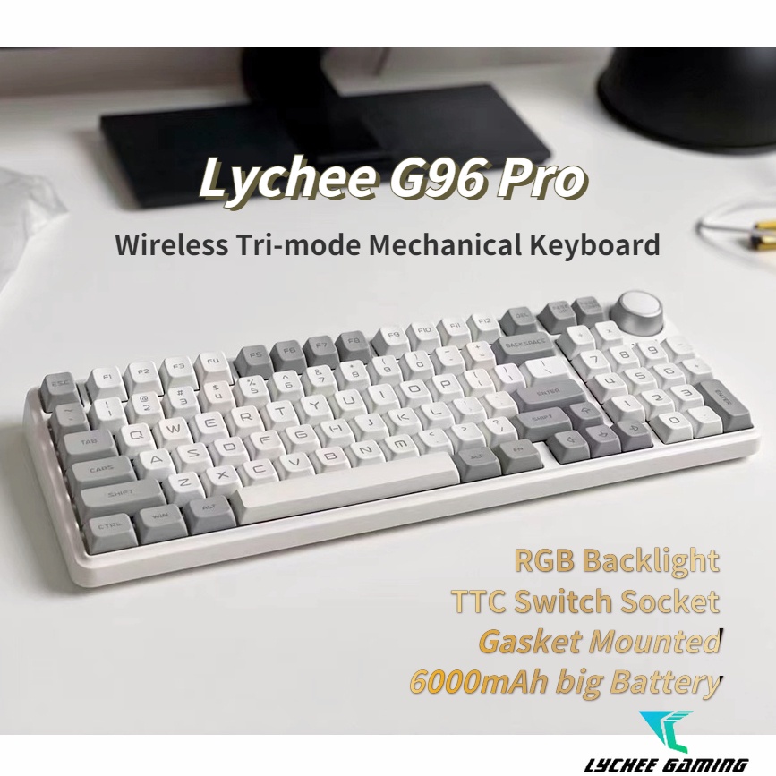 Bộ 2030 v2 v2 2030 Kích Thước Nhỏ Gọn Tiện Dụng Lychee Bàn Phím Cơ Không Dây bluetooth 5.0 / 3.0 + 2.4g + Đèn Led rgb Chất Lượng Cao