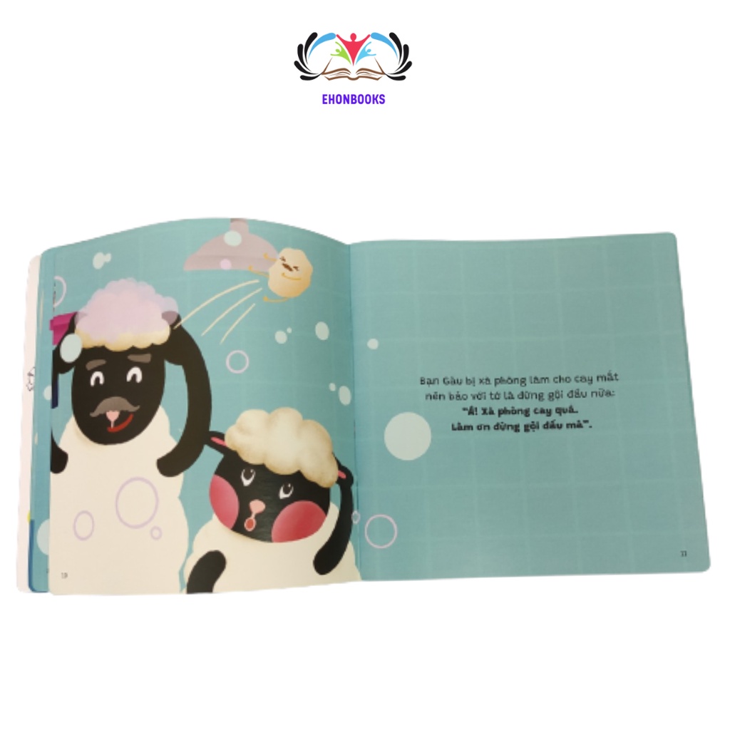 Sách Ehon cho bé 1 tuổi - Ehon kỹ năng sống cùng gội đầu nào wabooks