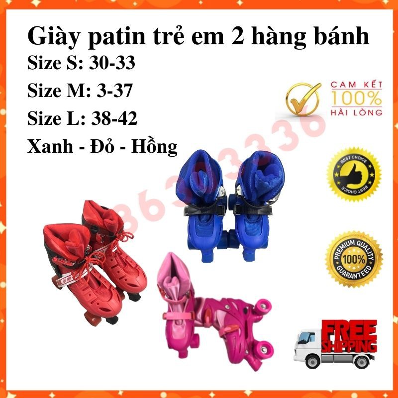 Giày patin trẻ em 4 bánh ngang (Full đồ bảo hộ) FREESHIP - TỔNG KHO GIA DỤNG GIA ĐÌNH