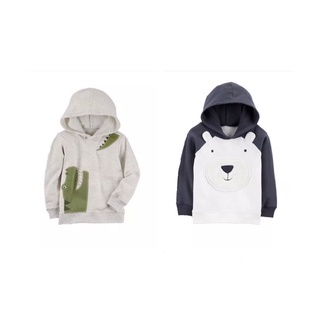 Áo thun nỉ bé trai tay dài liền mũ