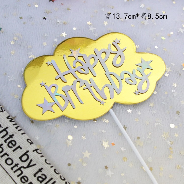 Phụ kiện trang trí bánh kem chữ Happy Birthday