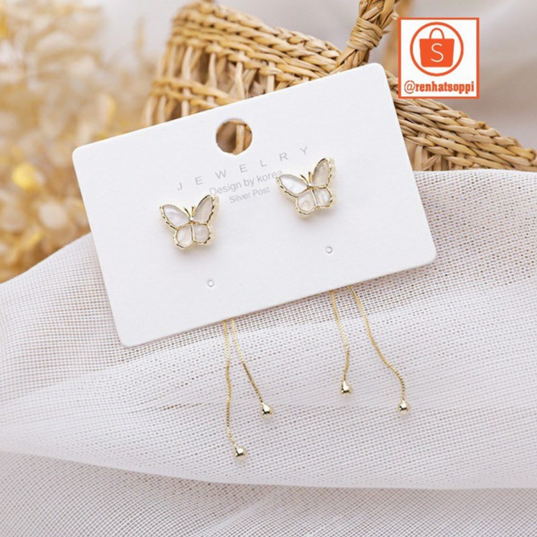 Bông tai nữ dáng dài, hoa tai cánh bướm cho bạn nữ
