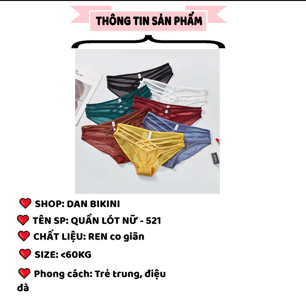 Quần Lót Nữ Sexy ❤️FREESHIP❤️ Quần Lót Ren sexy thiết kế dây đan chéo quyến rũ mã 521