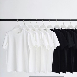 [𝐅𝐑𝐄𝐄𝐒𝐇𝐈𝐏] Áo Phông Trơn UNISEX, Áo Thun Trơn Cổ Tròn Nam Nữ Trắng Đen