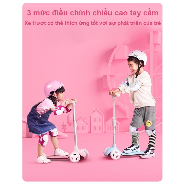 Xe trượt Scooter 3 bánh cho trẻ em MITU Xiaomi - Bánh xe phát sáng - 3 độ cao tay cầm