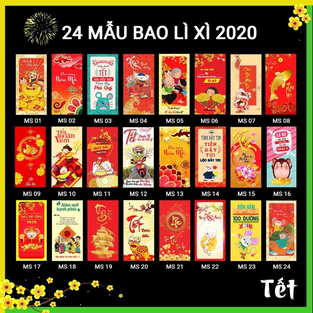 Bao lì xì tết các mẫu