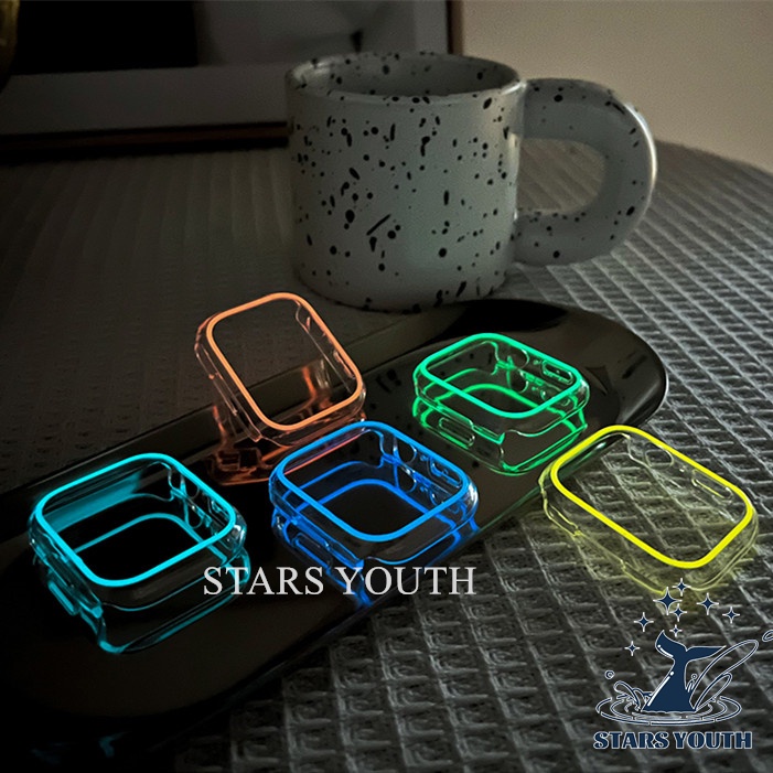 Ốp Cứng Trong Suốt Màu Dạ Quang Cho IWATCH SERIES 8 ULTRA 7 SE 6 5 4 3 2 38MM 42MM 40MM 44MM 41MM 45MM