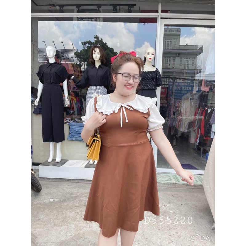 #BIGSIZE ĐẦM NÂU CỔ BÈO | BigBuy360 - bigbuy360.vn