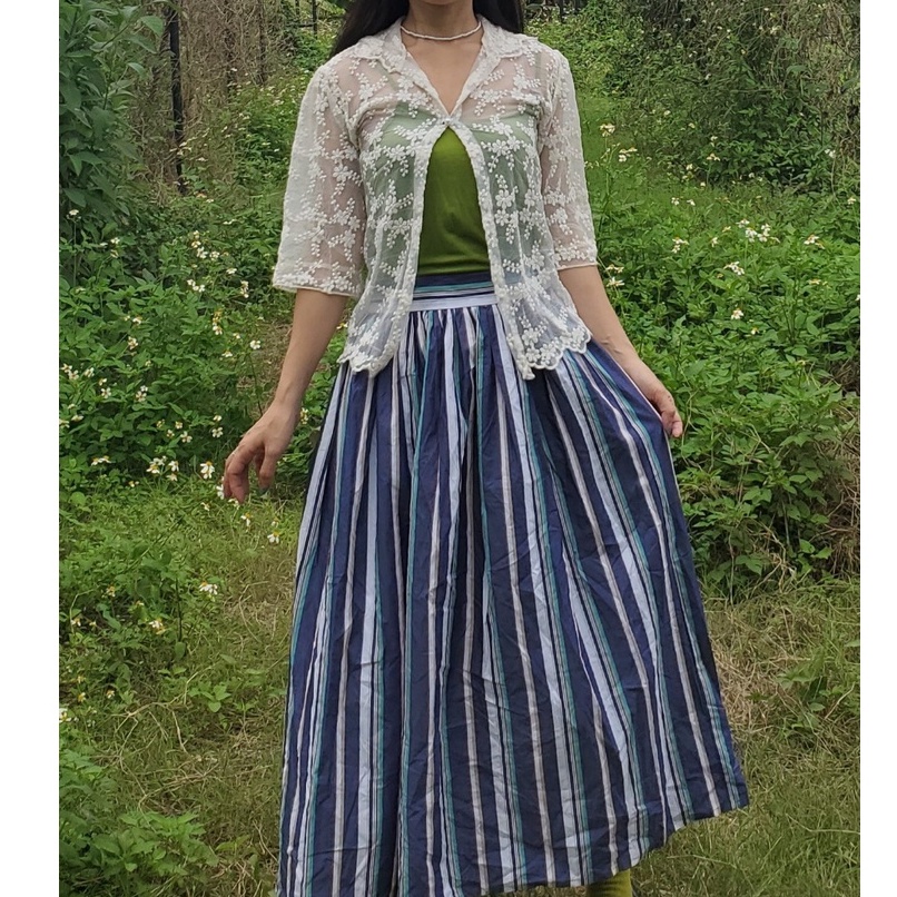 Chân váy suông dáng dài lưng thun có lót 2hand