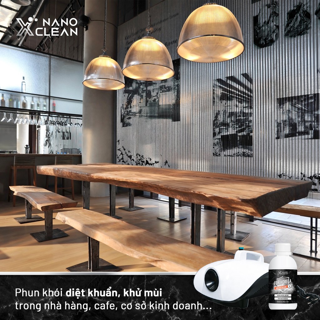 Nano bạc tạo khói, phun khói Nano Xclean For Horeca - khử khuẩn, khử mùi nội thất ô tô, mùi hải sản, ẩm mốc 100ml