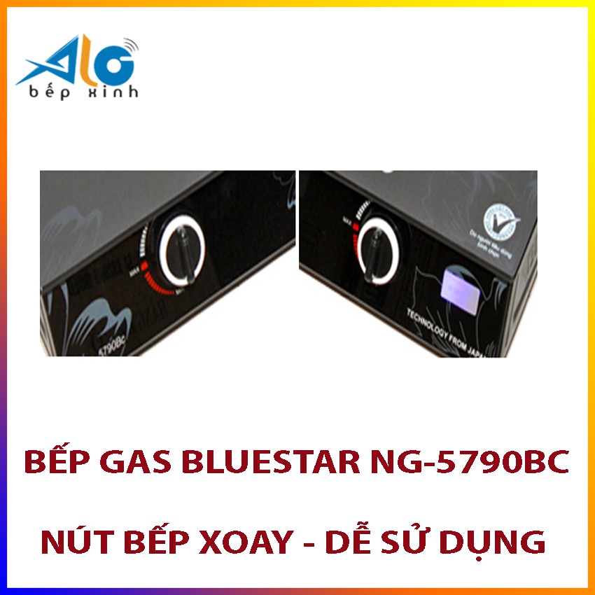 Bếp gas hồng ngoại Bluestar NG-5790BC - 2 vòng lửa - có đầu hâm - Alo Bếp xinh