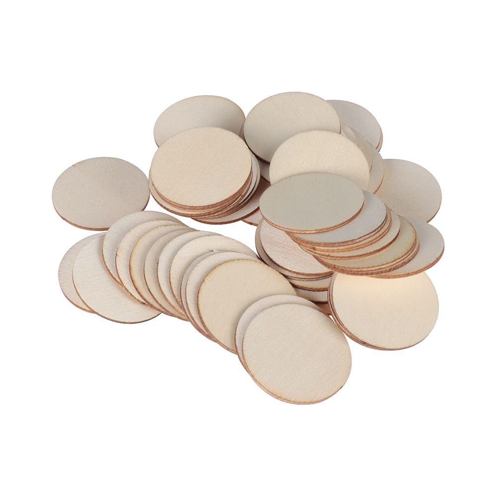 FOREVER Bộ 50 Miếng Gỗ Tròn Trang Trí Thủ Công
