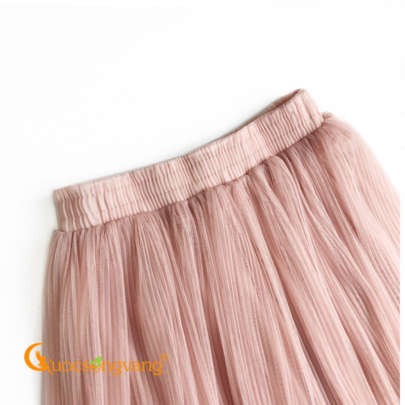 Chân váy xếp ba lớp chân váy kiểu midi eo thun GLV112 Cuocsongvang