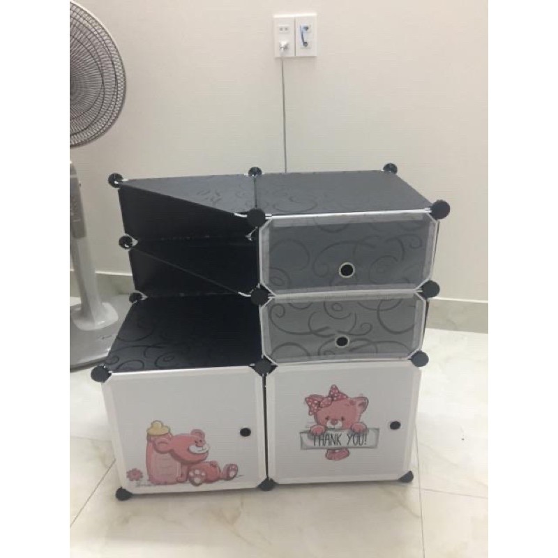 Tủ nhựa ghép - Tủ nhựa  lắp cao 75cm rộng 75cm sâu 37cm.