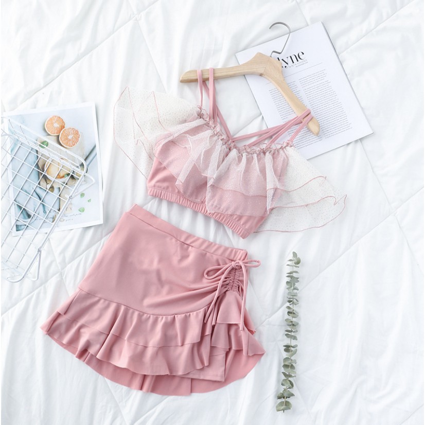 [ CÓ SẴN - SIÊU ĐẸP ] BIKINI  đồ bơi nữ 2 mảnh Hàn Quốc  cực xinh xắn, có đệm ngực, quần mặc trong váy M15 | BigBuy360 - bigbuy360.vn