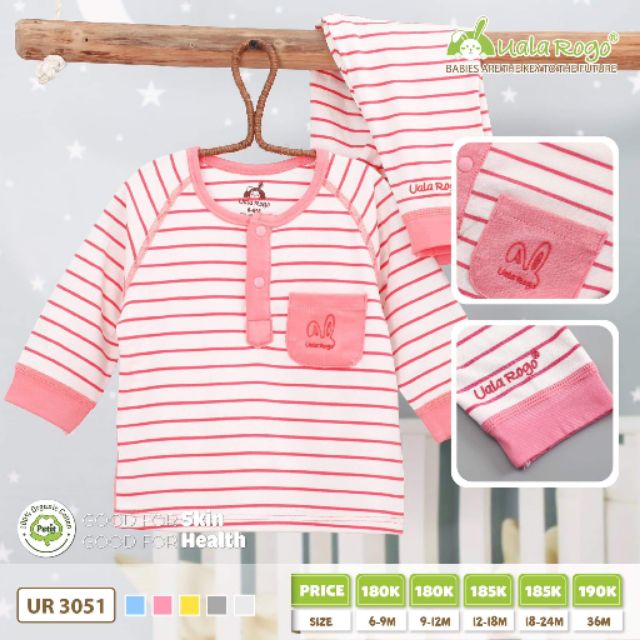 UR3051 Bộ PETIT kẻ cổ trụ Ualarogo cho bé